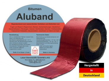 Bitumen Aluband Dichtband 50 mm - Farbe Rot