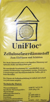 Unifloc Fußbodenschüttung aus Zellulosefasern 14 kg Sack