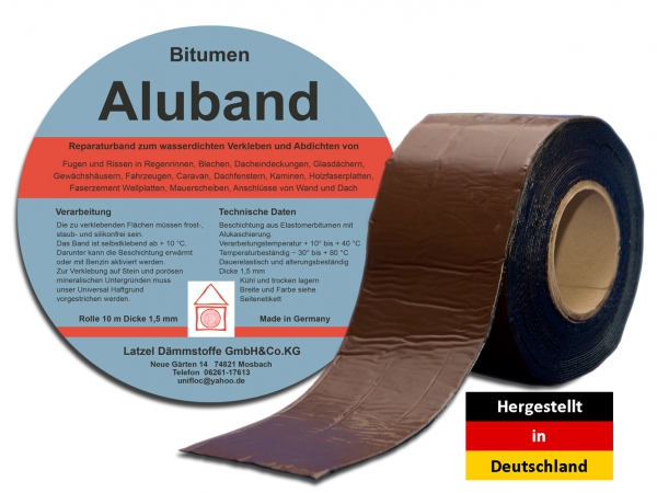Dachabdichtungsbahn mit Aluminiumbeschichtung Farbe Braun - Rolle 5 m2 Selbstklebend