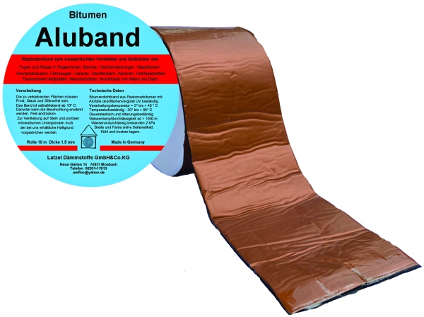 Bitumen Aluband Dichtband 150 mm - Farbe Kupfer