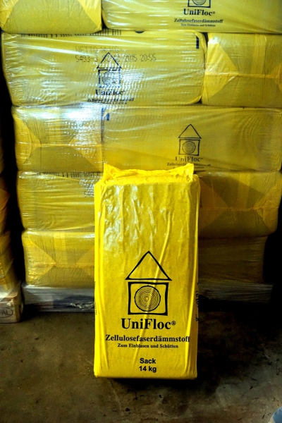 Unifloc Fußbodenschüttung aus Zellulosefasern 14 kg Sack