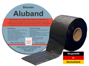 Dachabdichtungsbahn mit Aluminiumbeschichtung Farbe Schwarz - Rolle 5 m² Selbstklebend