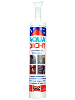 Aqua-Dicht grey 300 ml cartridge with spatula attachment – instant sealing compound for repairs, broad adhesion range even in wet conditions
