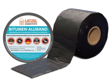 Bitumen aluminum tape Black 50 mm x 10 m – self-adhesive sealing and repair tape, weather-resistant