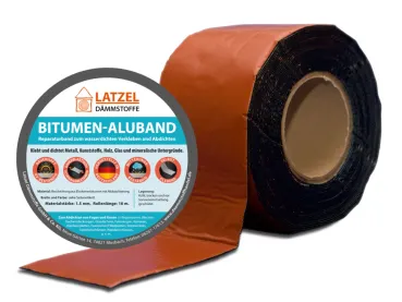 Bitumen aluminium tape Brick red/Terracotta 50 mm x 10 m – self-adhesive sealing and repair tape, weather-resistant