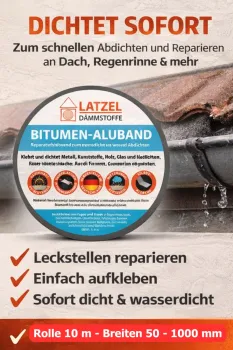 Bitumen aluminum tape 50 mm x 10 m – self-adhesive sealing and repair tape, weather-resistant