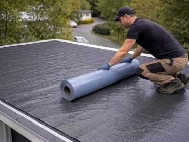 Self-Adhesive Aluminium-Coated Roof Waterproofing Membrane, Black – 1 m x 5 m Roll 5 m² | Quick Sealing Without an Open Flame