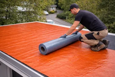 Self-Adhesive Aluminium-Coated Roof Waterproofing Membrane, Brick red/Terracotta  – 1 m x 5 m Roll 5 m² | Quick Sealing Without an Open Flame