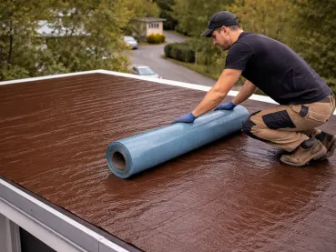 Self-Adhesive Aluminium-Coated Roof Waterproofing Membrane brown – 1 m x 10 m Roll 10 m² | Quick Sealing Without an Open Flame