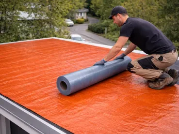 Self-Adhesive Aluminium-Coated Roof Waterproofing Membrane, Brick red/Terracotta – 1 m x 10 m Roll 10 m² | Quick Sealing Without an Open Flame