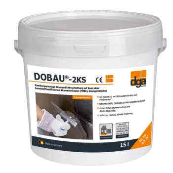 DOBAU®-2KS – solvent-free, two-component polymer-modified bitumen thick coating for structural waterproofing , 15 L bucket