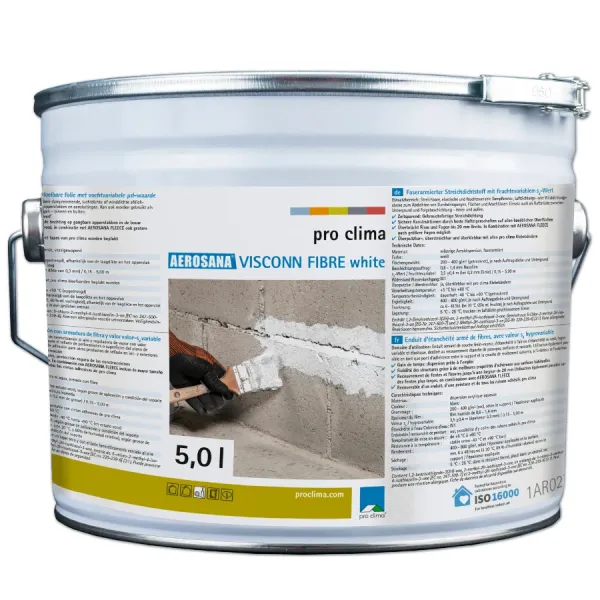 Aerosan Visconn Fibre 5 l - Sprayable fibre-reinforced sealant, humidity-variable, white