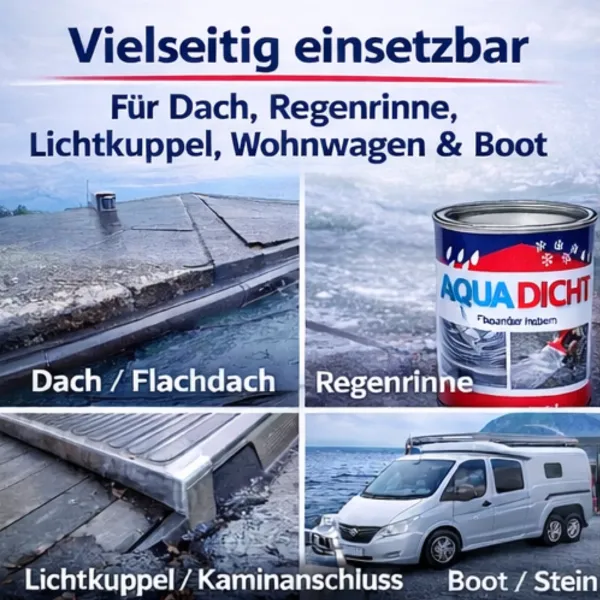 Aqua-Dicht transparente, 750 ml – compuesto sellador instantáneo para reparaciones, amplia adherencia incluso en condiciones húmedas.