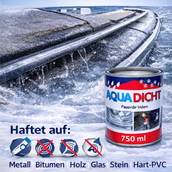 Aqua-Dicht transparente, 750 ml – compuesto sellador instantáneo para reparaciones, amplia adherencia incluso en condiciones húmedas.