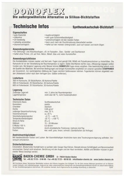 DOMOFLEX White Sealant – Silicone Alternative, also adheres to damp substrates