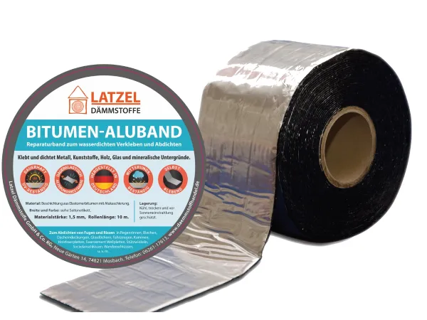 Bitumen aluminum tape 75 mm x 10 m – self-adhesive sealing and repair tape, weather-resistant