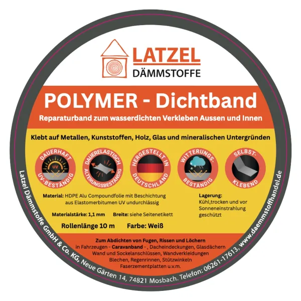 Polymer Dichtband Breite 75 mm Rolle 10 m Farbe weiß – Caravanband