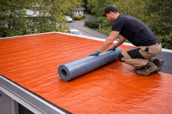 Self-Adhesive Aluminium-Coated Roof Waterproofing Membrane, Brick red/Terracotta  – 1 m x 5 m Roll 5 m² | Quick Sealing Without an Open Flame