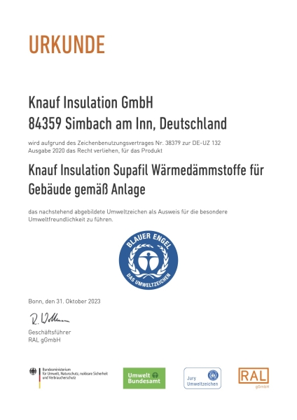 Knauf Supafil® Loft Plus – aislamiento soplado para forjados de entreplanta de lana de vidrio, palé de 431,6 kg.