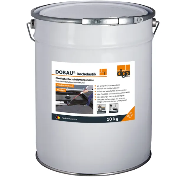 DOBAU® Dachelastik 10 kg Bucket – Elastic Roof Coating, Seamless & Crack-Bridging