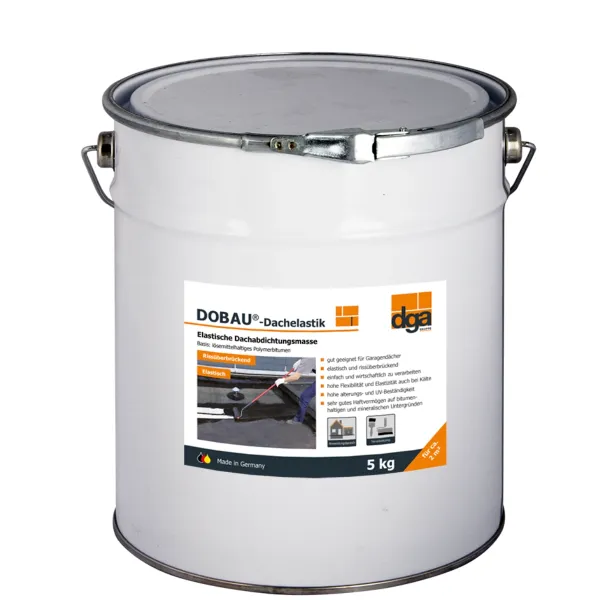 DOBAU® Dachelastik 5 kg Bucket – Elastic Roof Coating, Seamless & Crack-Bridging