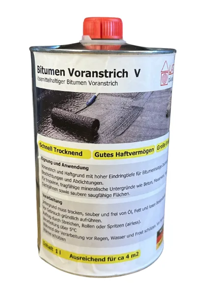 Bitumen Voranstrich V lösemittelhaltig Gutes Haftvermögen  1 L Dose