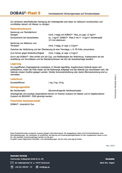 DOBAU®- Plast S - 5 kg Eimer