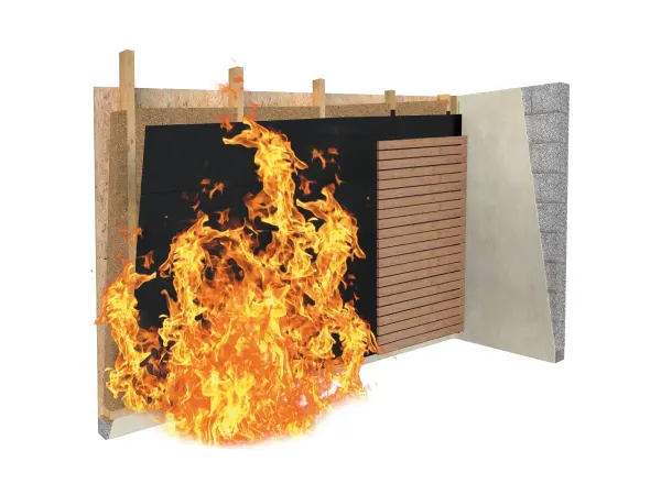 Solitex Fronta Quattro FB connect 75 m² - Flame-resistant breather membrane for open-jointed cladding, gap width up to 35 mm (1⅜”), with self-adhesive strips